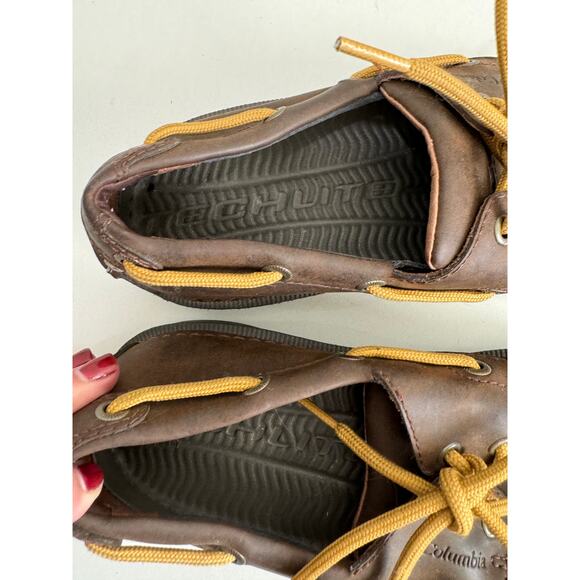 Men’s Columbia Dockside Boat Loafers Brown Leather 7 - Picture 5 of 13